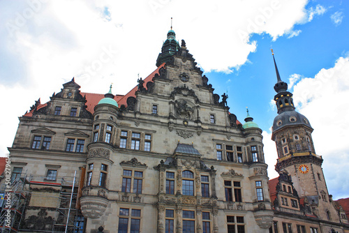 City Gate Georgentor at Schlossplatz Square  Dresden  Saxony  Germany