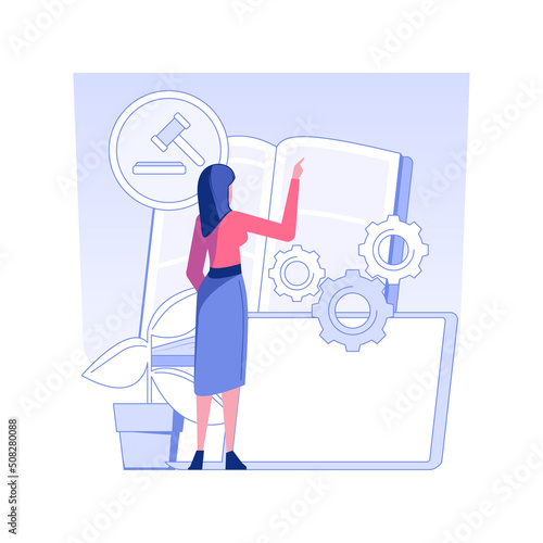 Public law isolated concept vector illustration. Professional lawyer follows law changes, business people, providing legal service, governs relations, protection of rights vector concept.