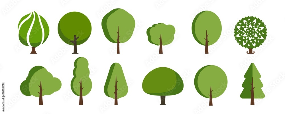 Trees on a white background. Vector illustration Trees on a white background. Vector illustration