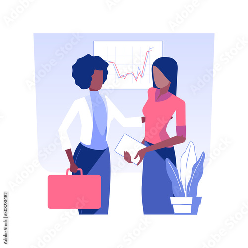 Treasury management isolated concept vector illustration. Businesswoman dealing with cash management services, financial literacy, commercial bank, corporate banking vector concept.