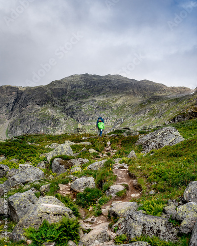 hiking in the mountains