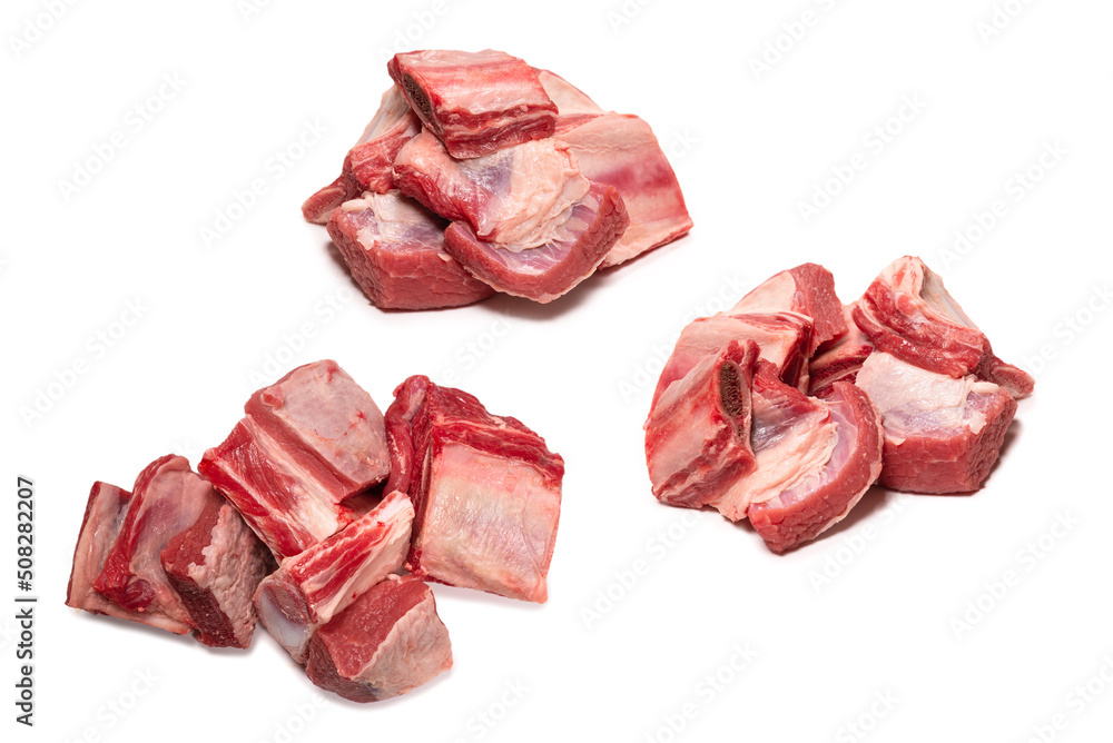 Raw beef ribs isolated on white background. Raw beef ribs isolated on white background.