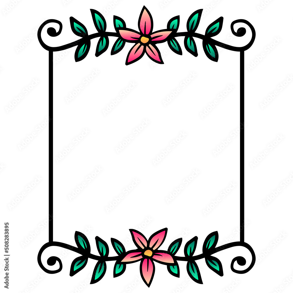 Obraz premium colorful floral square frame