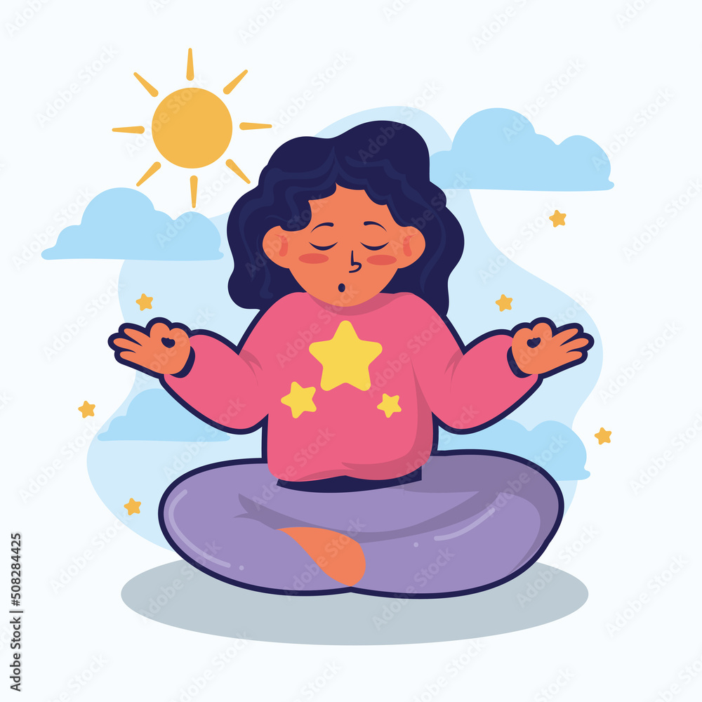 Fototapeta premium relaxed girl meditating