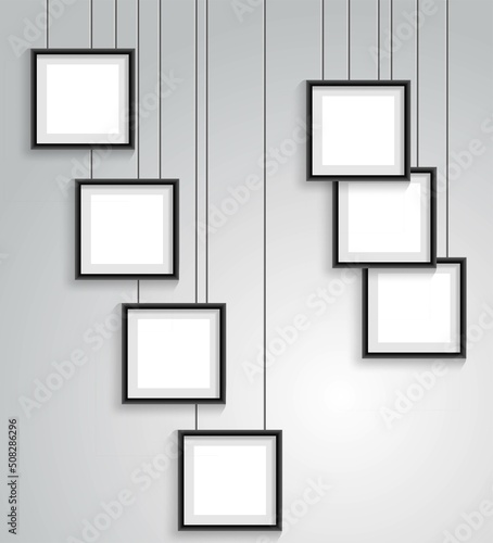 presentation mock up blank empty picture photo frames arranged 