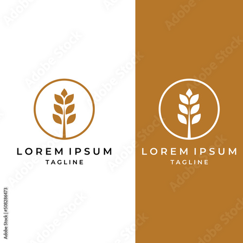 Wheat or cereal logo, wheat field and wheat farm logo.With easy and simple editing illustrations.