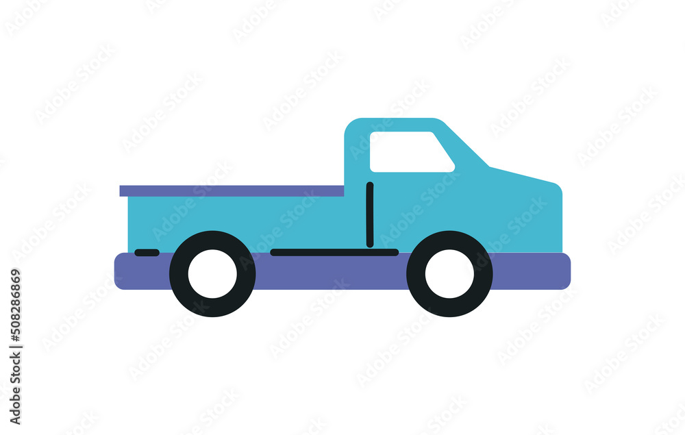 flat blue truck design