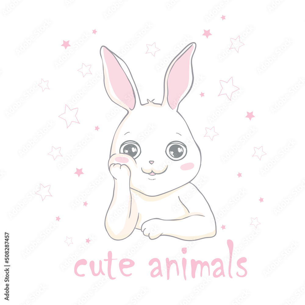 This is an illustration of a white rabbit greeting in the year of the rabbit 2023. This is an illustration of a white rabbit greeting in the year of the rabbit 2023.
