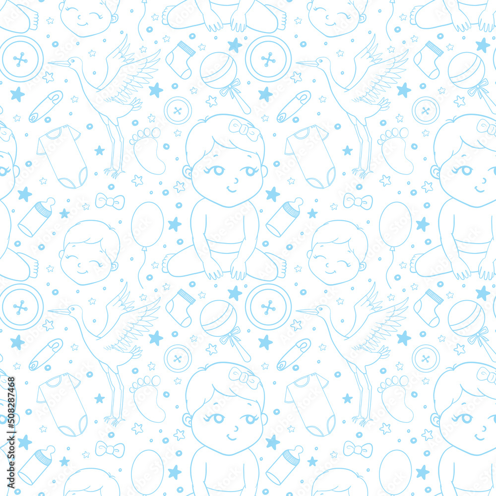 Seamless background, texture, backdrop, pattern, wallpaper with children cartoon doodle toys. Seamless background, texture, backdrop, pattern, wallpaper with children cartoon doodle toys.
