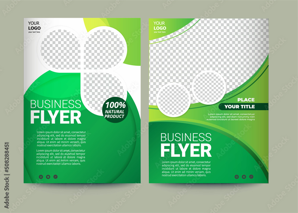 Vector Eco Flyer, Poster, Brochure, Magazine Cover Template. Modern 