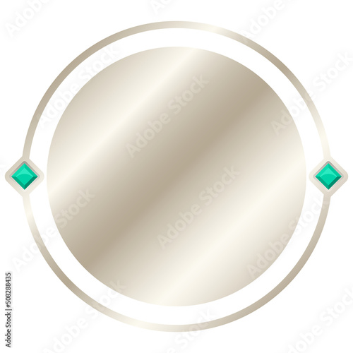 pearl circle frame with gem
