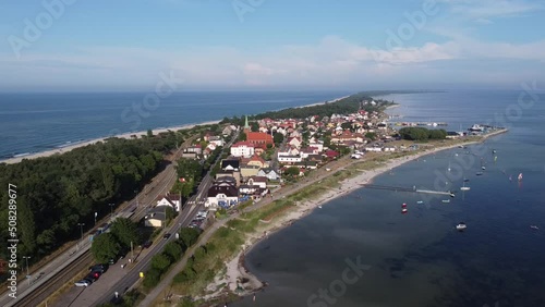 Kuźnica mierzeja helska z lotu ptaka photo