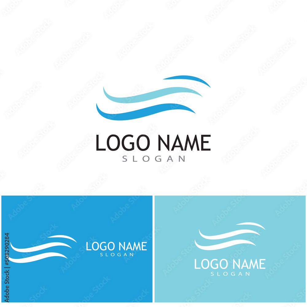 Fototapeta premium Water wave icon vector illustration design logo