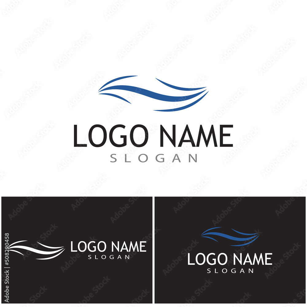 Fototapeta premium Water wave icon vector illustration design logo