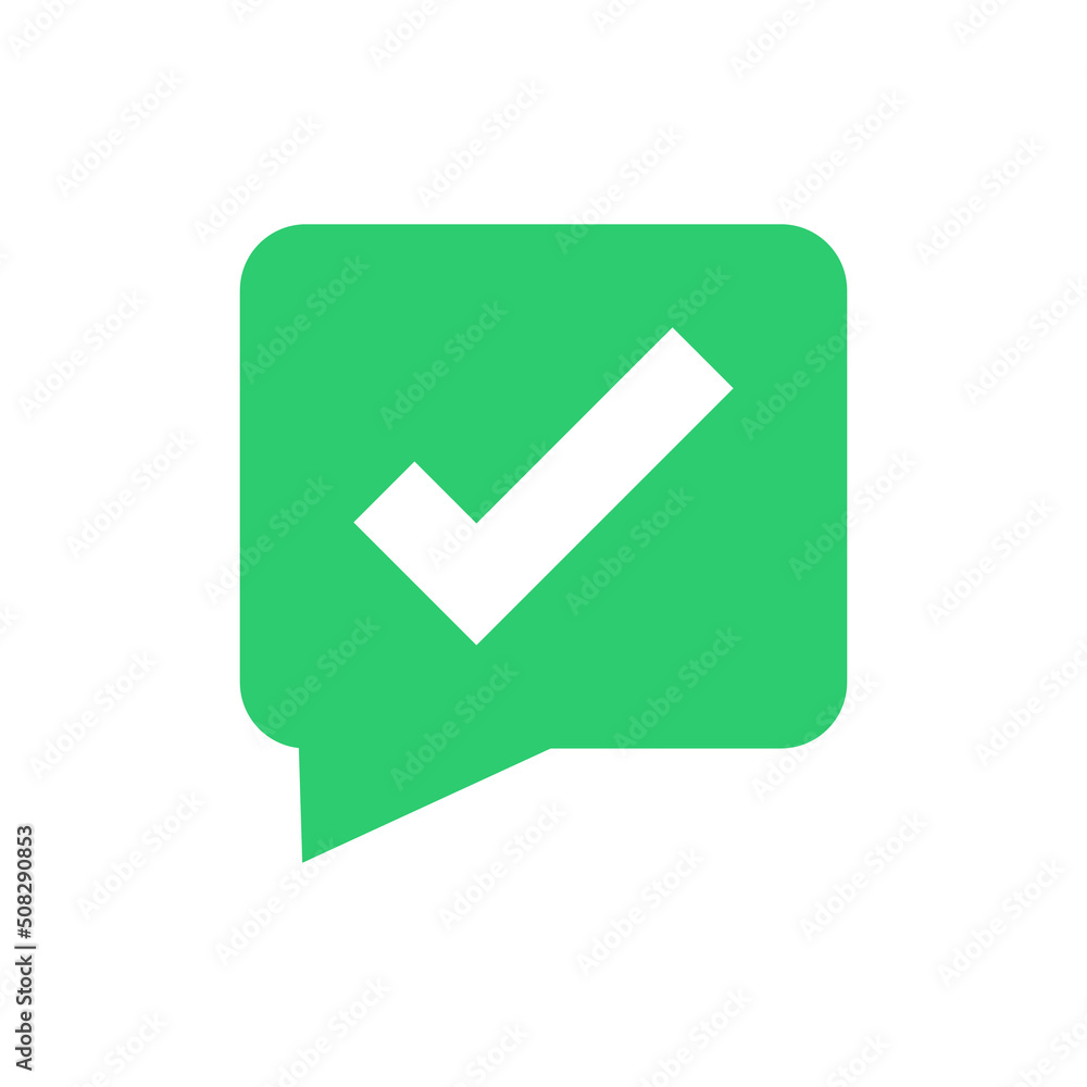 Check mark in speech bubble icon Check mark in speech bubble icon