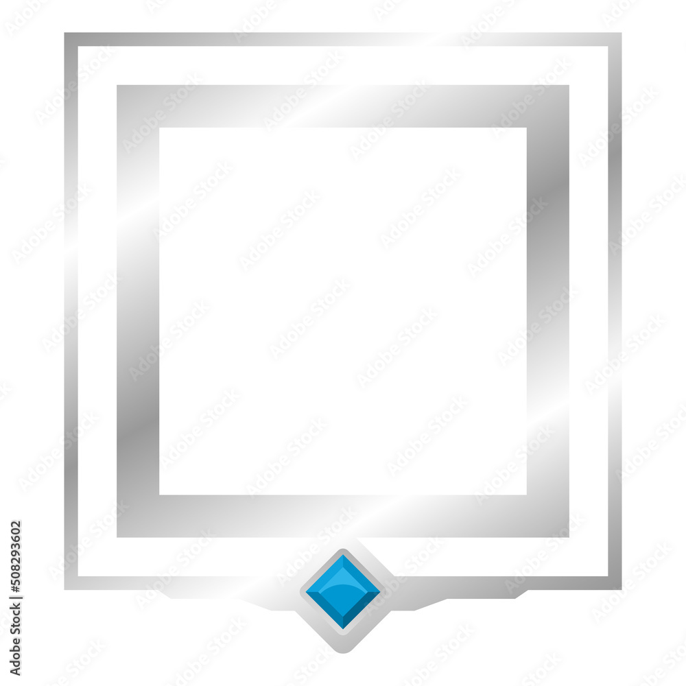 Fototapeta premium silver square frame with gem
