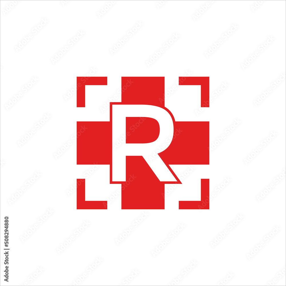Fototapeta premium Letter R medical vector logo template