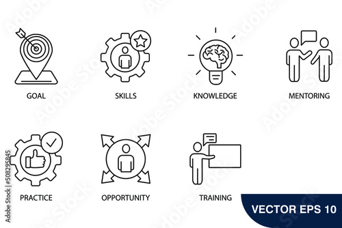internship icons set . internship pack symbol vector elements for infographic web photo