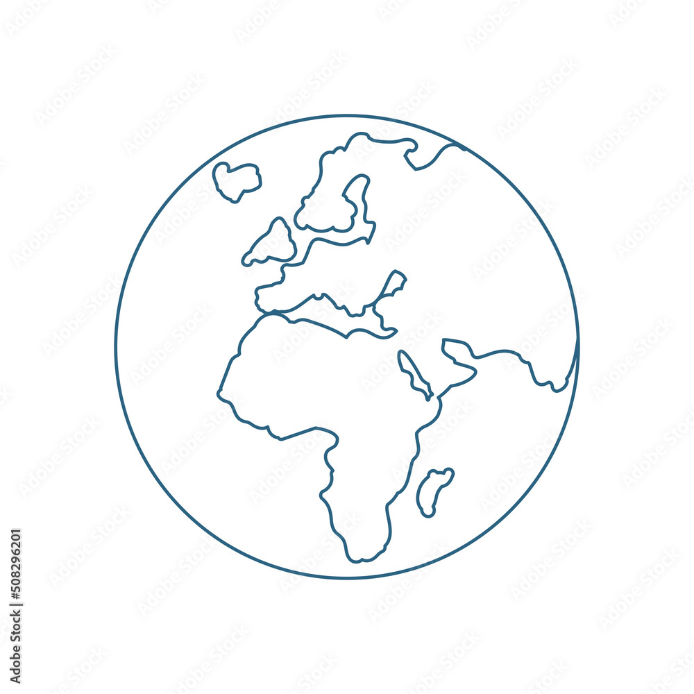 flat globe world design