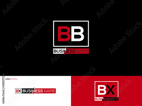 Alphabet BB Logo Icon, Letter Bb bb Logo Image Design With Red White Black Icon Design