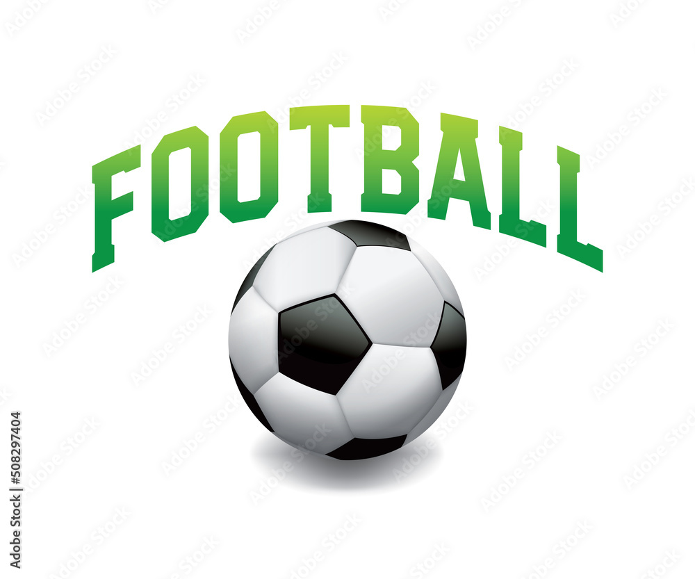 American Soccer Football Ball and Word Art on White Illustration American Soccer Football Ball and Word Art on White Illustration