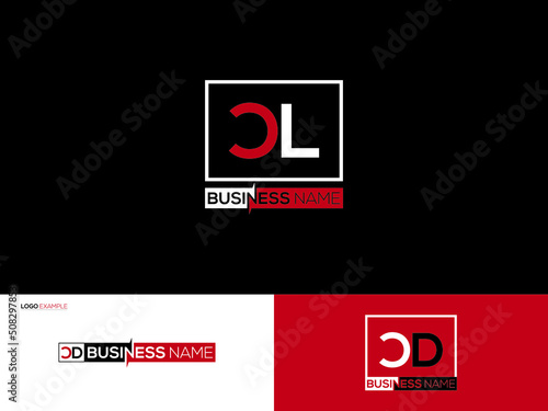 Simple CL Logo Icon, Colorful Cl lc Logo Letter Vector Image Design With Black, Red and White Color