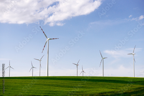 Wind farm turbines green energy