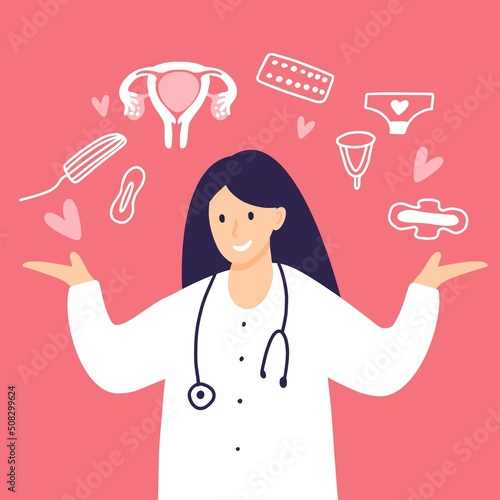 Vector illustration of a gynecologist doctor