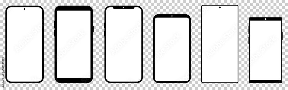 Smartphone mockup with blank screen. Vector illustration isolated on ...