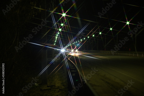 night lights on the road