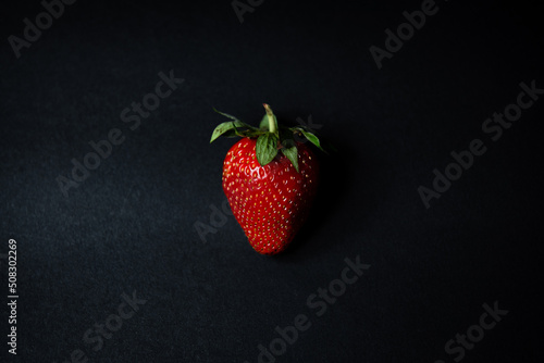 sweet  strawberry on black background food fruit fresh natural fresh