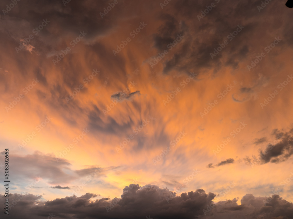 Unusual sky sight at sunset in the evening Unusual sky sight at sunset in the evening