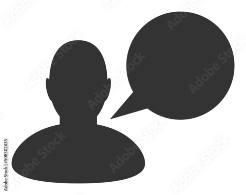 User message vector illustration. A flat illustration design used for user message icon, on a white background.