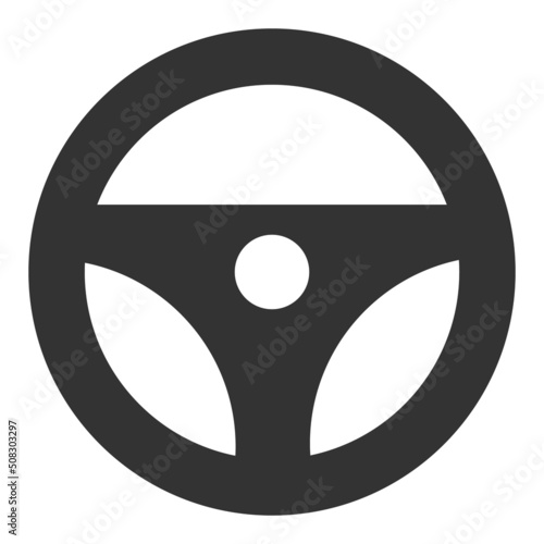 Steering wheel vector illustration. A flat illustration design used for steering wheel icon, on a white background.