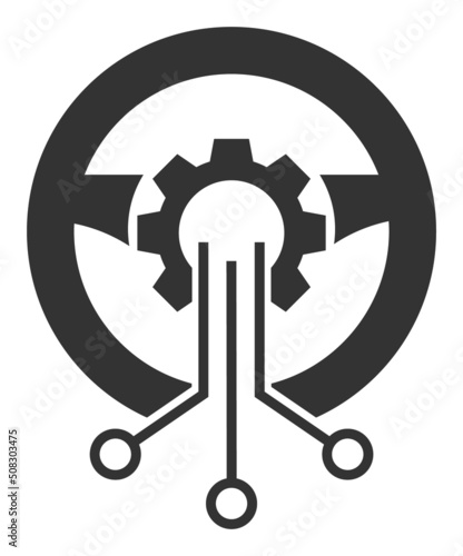 Automatic steering wheel vector icon. A flat illustration design used for automatic steering wheel icon, on a white background.