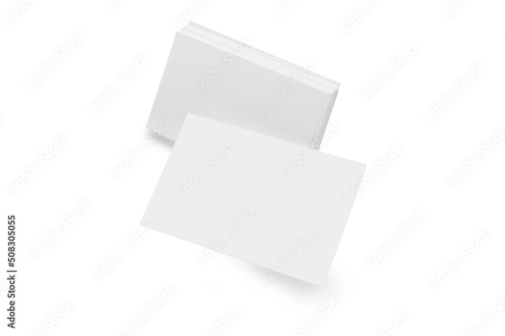 Blank white business cards mockup isolated on white background. Mockup realistic falling business cards with shadows effects on a white background. 3d rendering. Blank white business cards mockup isolated on white background. Mockup realistic falling business cards with shadows effects on a white background. 3d rendering.