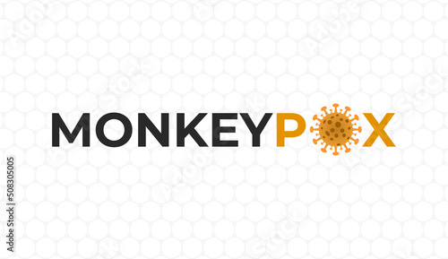 Monkeypox virus medical banner. Monkey pox microbiological. Infections diseable. Vector background