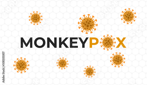 Monkeypox virus medical banner. Monkey pox microbiological. Infections diseable. Vector background photo