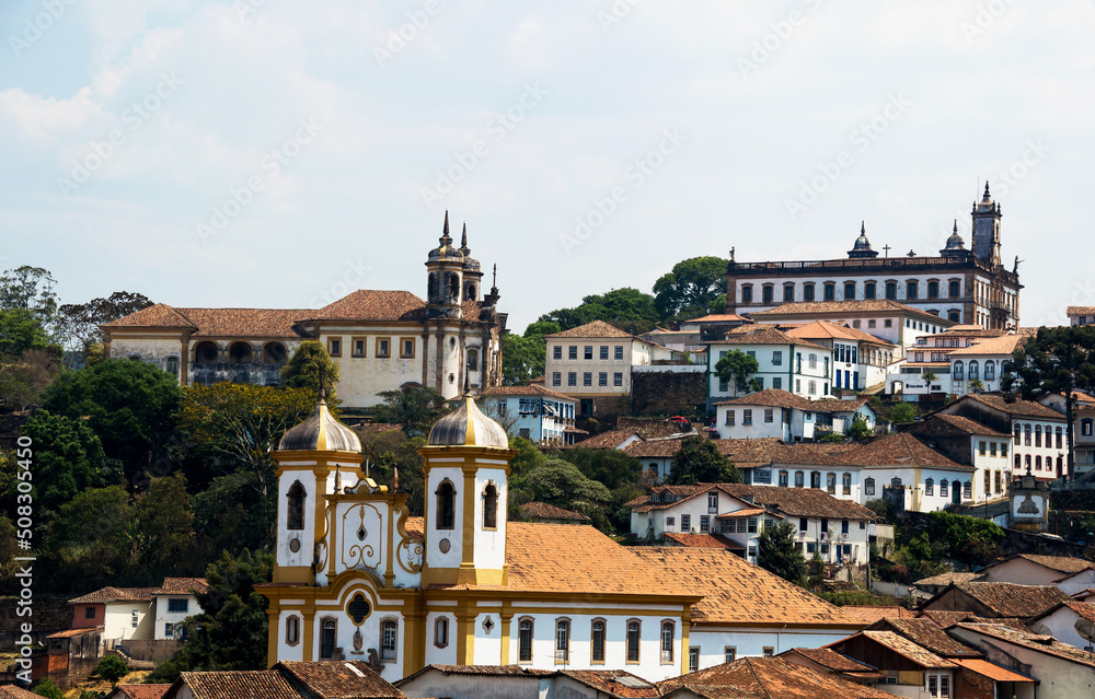Image showing historic churches and mansions in a Brazilian city