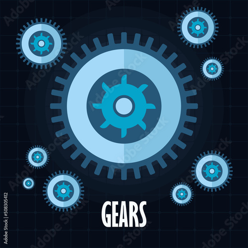 blue gears design