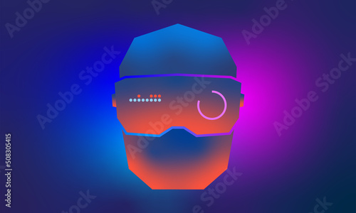 WebVR goggle banner. NFT game futuristic lstyle