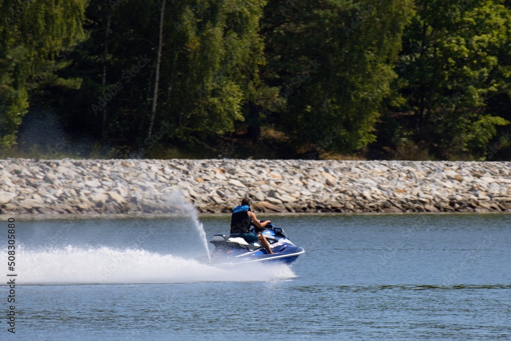 Fototapeta premium jet ski on the river