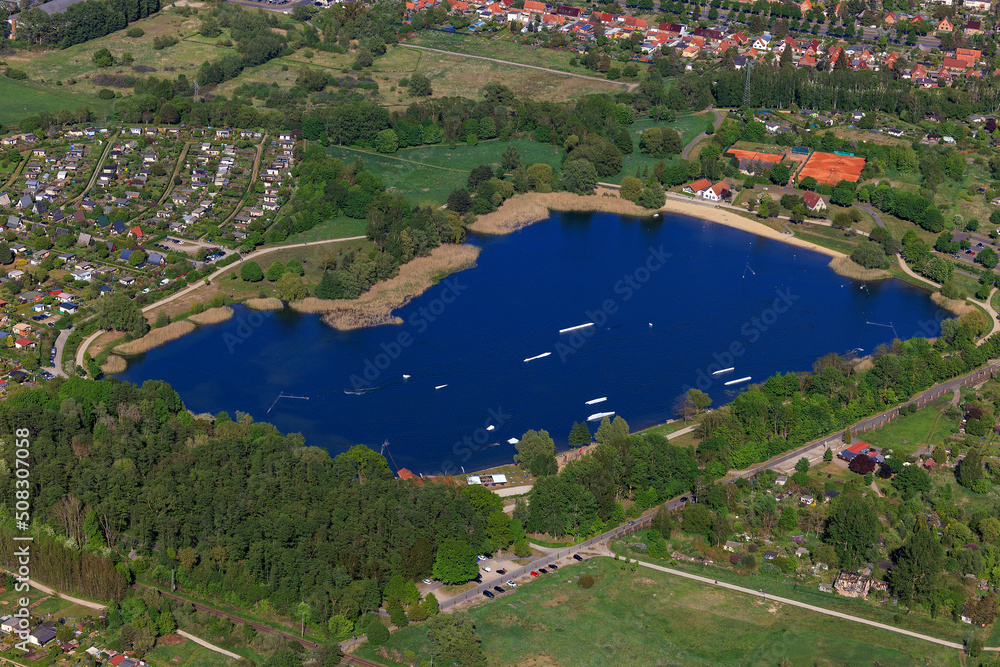 Neubrandenburg, Reitbahnsee, Wasserski, Seilbahn, Anlage, Mecklenburg