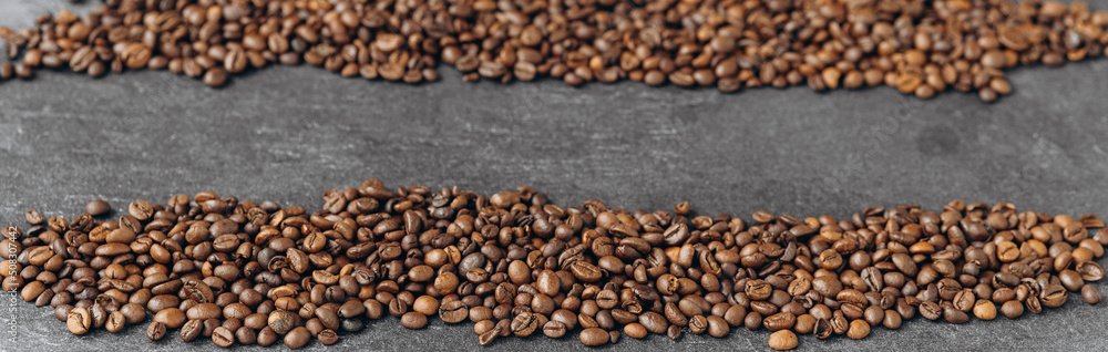Banner - Fresh Coffee Beans With Dark Background