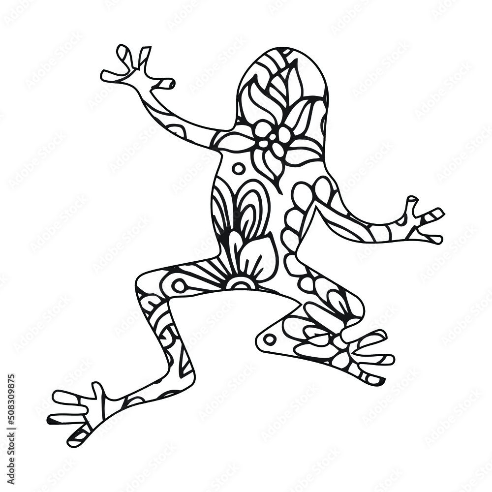Mandala Frog Coloring Page For Kids Stock Vector Adobe Stock