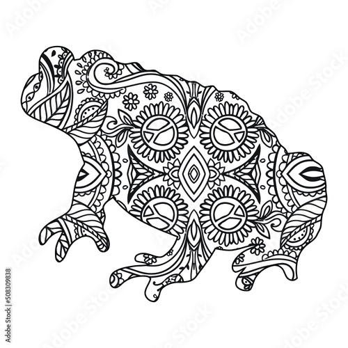 Mandala Frog Coloring Page For Kids