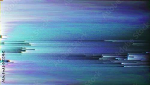 Abstract blue purple stripes bad signal connection glitch effect static vintage television