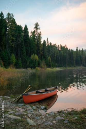 Canoe trip at sunrise