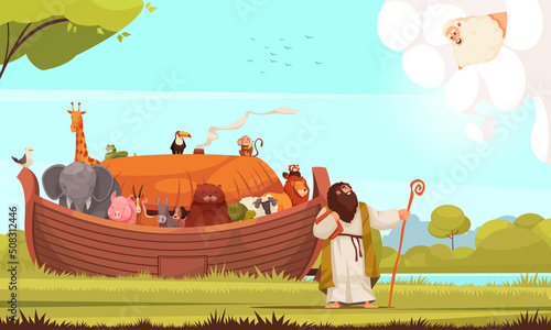 Noahs Ark Cartoon Poster