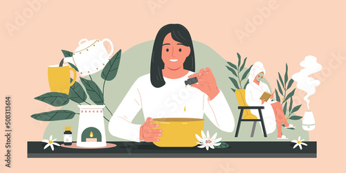 Aromatherapy Flat Illustration